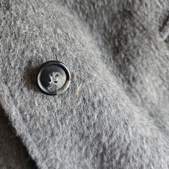 Vintage USA Regency Wool Trench Coat Gray Silky Lining Womens XL Bonwit Teller - Picture 15 of 15